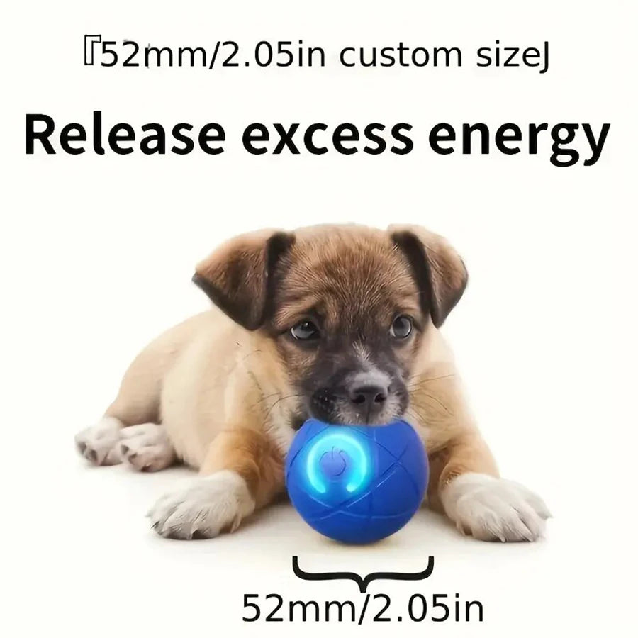 Automatic rolling ball dog and cat toys, interactive and durable dog chew ball toys, exercise elastic ball dog toys