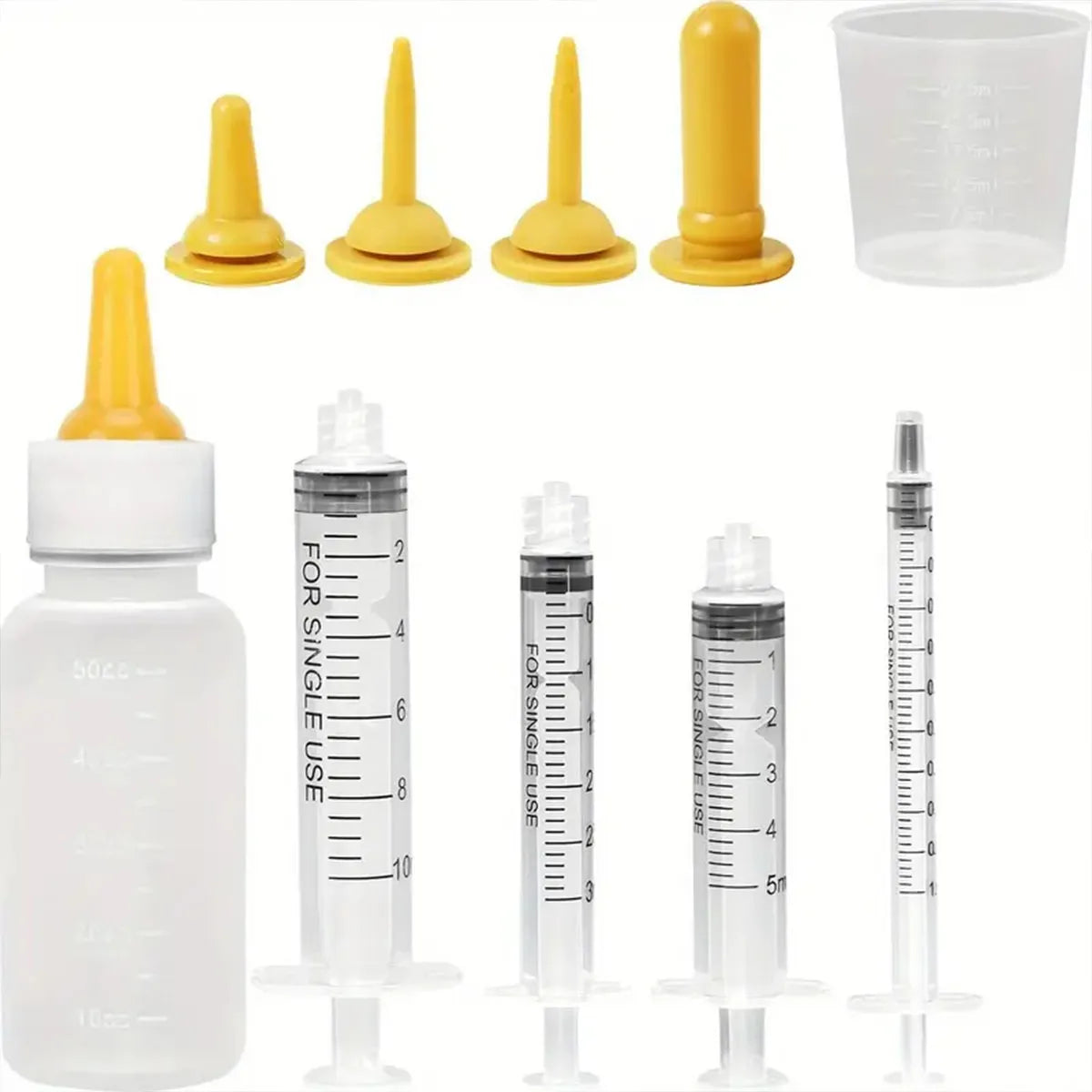 1 Set  pet feeding bottles, small pet feeders, dog and cat feeders, juvenile pet feeders, bottle and syringe type feeders