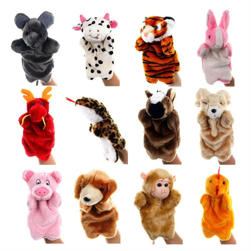 Animal Hand Puppet Cat Dolls Plush Hand Doll Puppets for Telling Story Cartoon Plush Toys