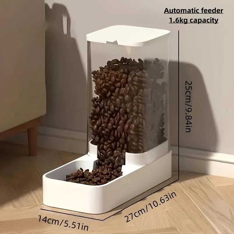 Automatic pet feeder water bowl and dog food bowl, suitable for cats and dogs, with storage bucket, automatic feeding and easy