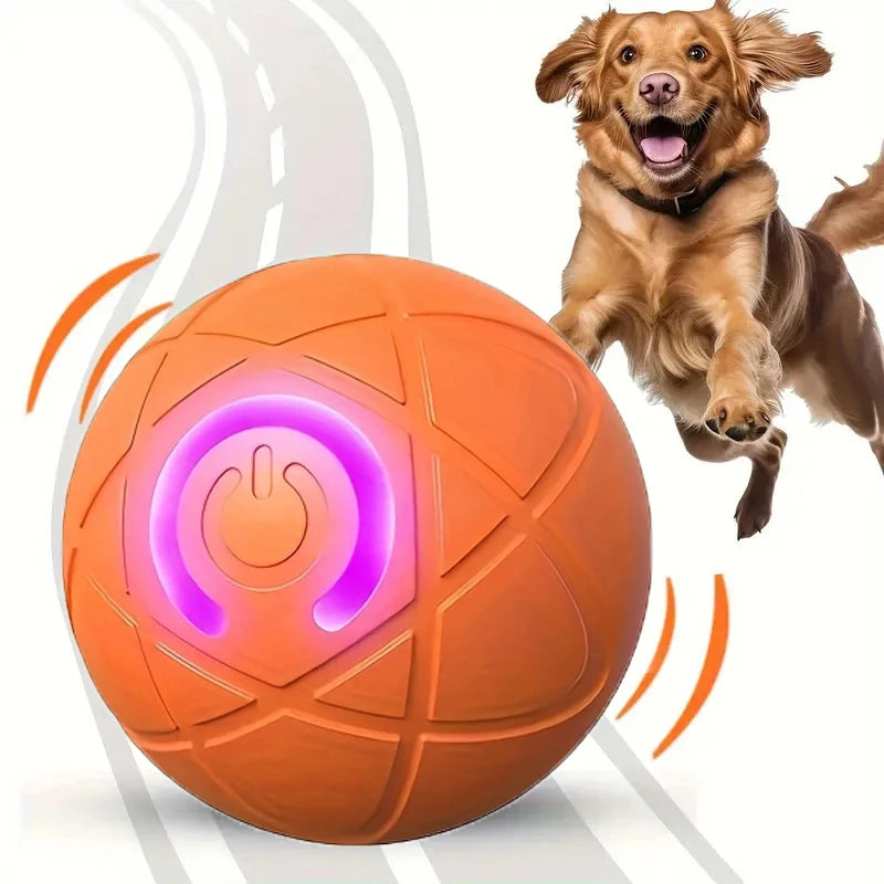 Automatic rolling ball dog and cat toys, interactive and durable dog chew ball toys, exercise elastic ball dog toys