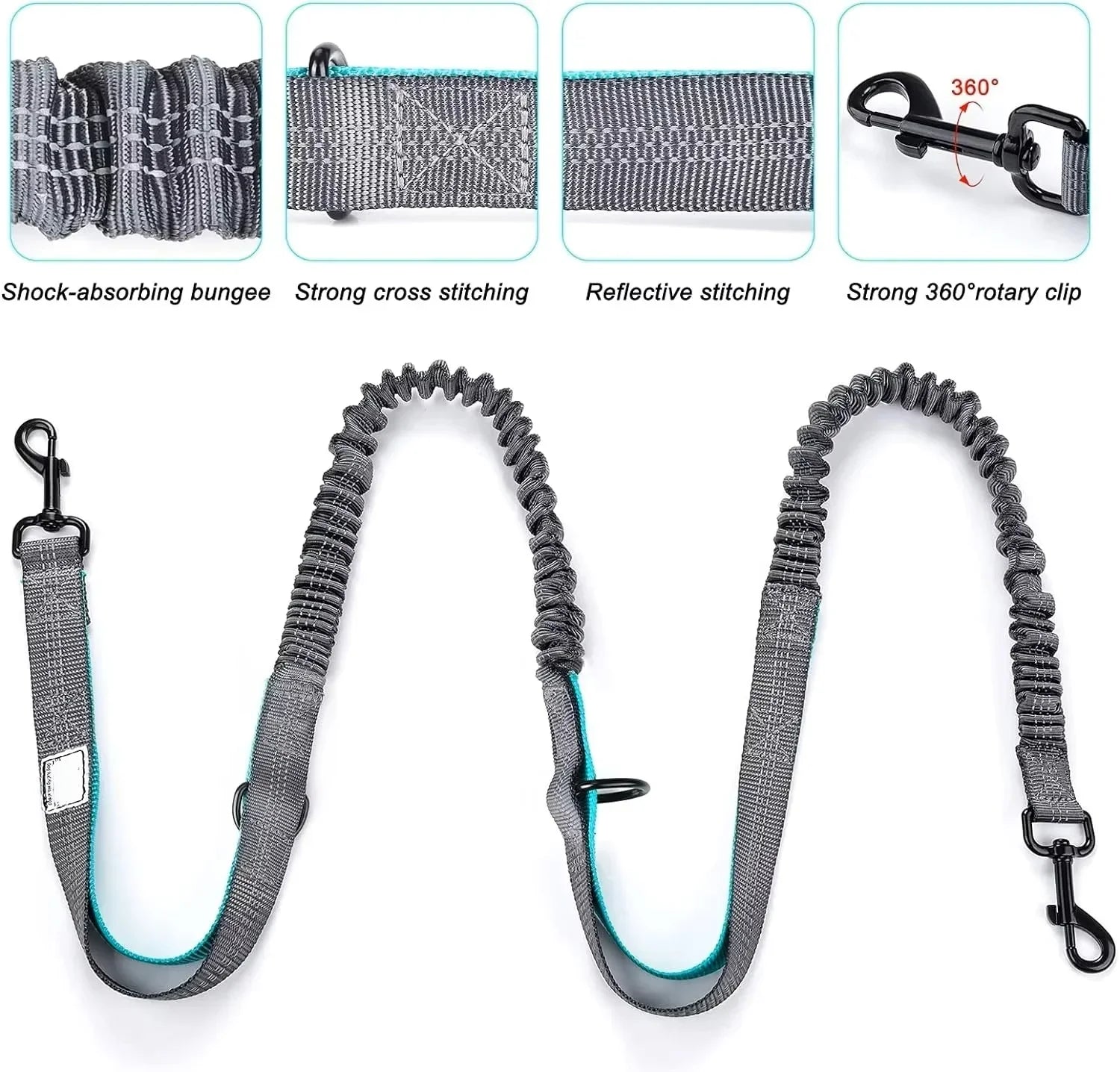 2025 Dog Leash -Double Heavy Duty Traction Rope for Strong Dogs - Enhance Safety and Contr with Comfortable Padded Handle Good
