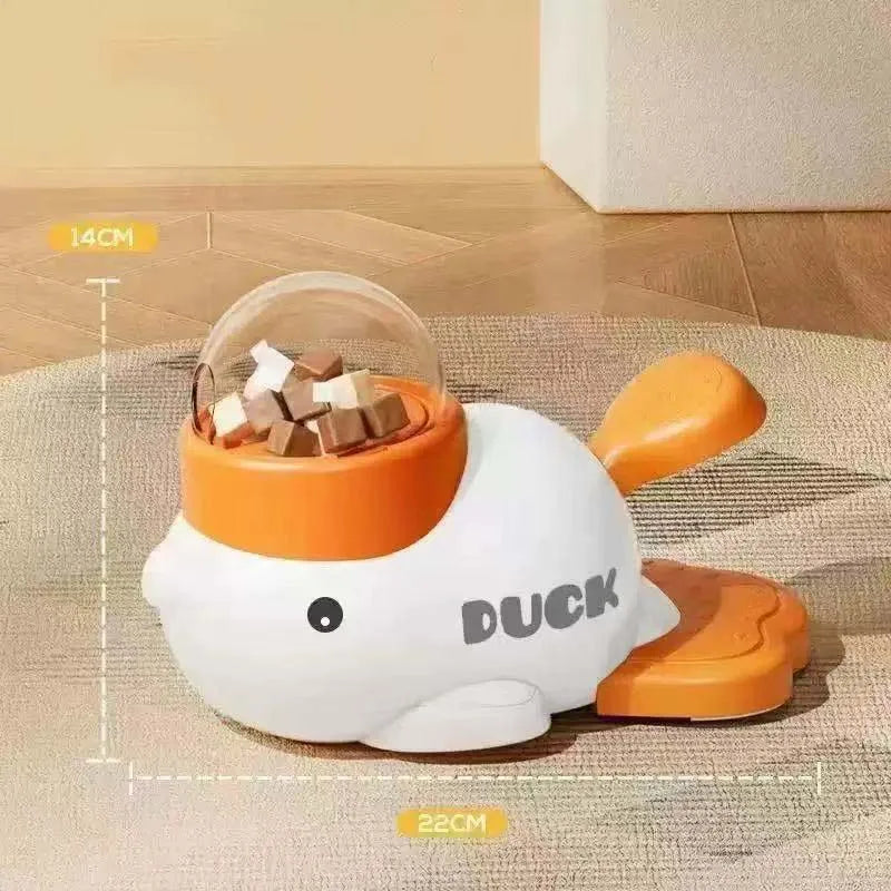 Duck Pet Feeder Automatic Feeder for Cats and Dogs Educational Toy Prevents Overeating Supports Multiple Families Training Toy