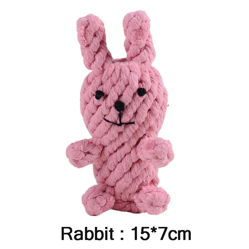 Dog Rope Toy Cartoon Animal Dog Chew Toys for Small Large Dogs Cats Molar Cleaning Teeth Toy Bite Resistance Puppy Pet Supplies