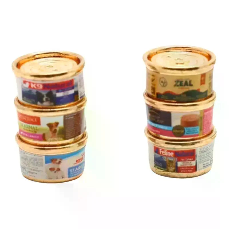 1/5Pcs Pretend Play Toys 1/12 Dollhouse Simulation Cat/Dog Can Mini Pet Food Toy Dolls House Home Decorations