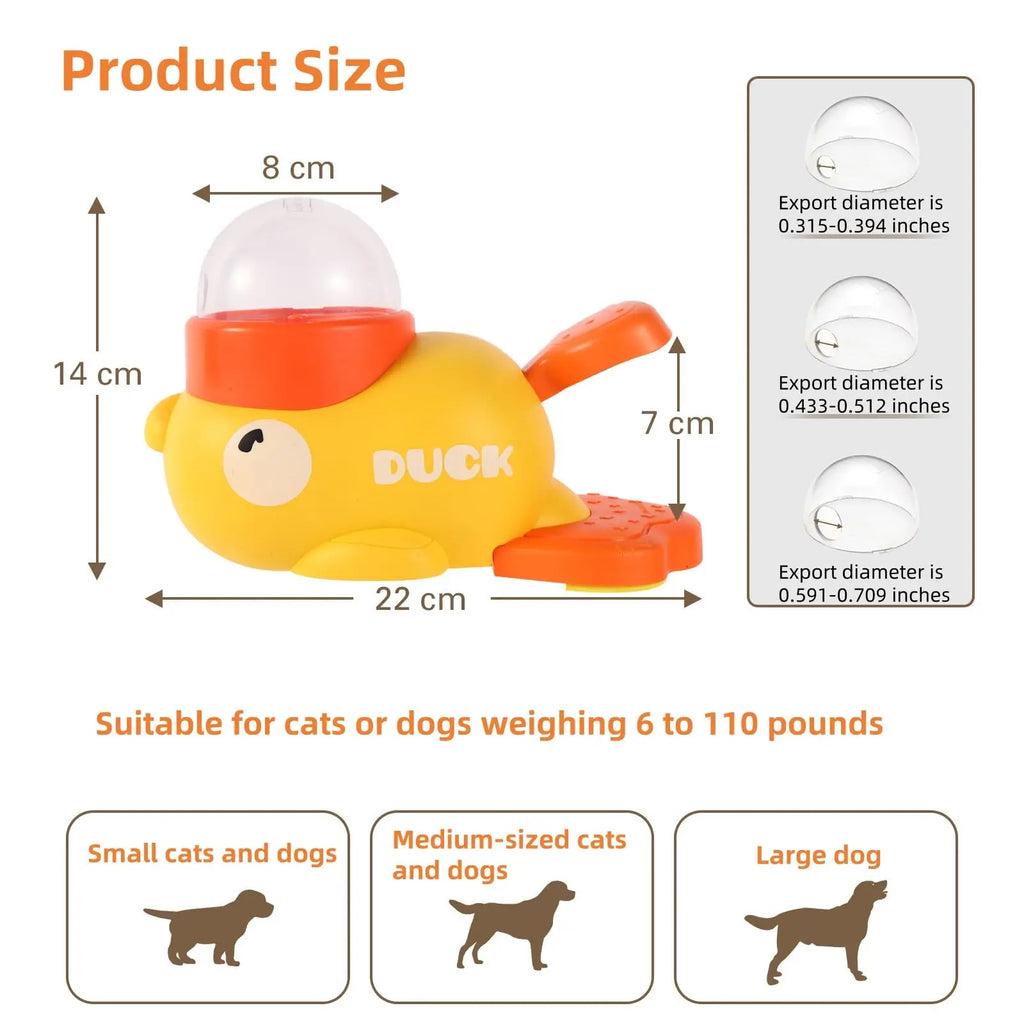 Duck Pet Feeder Automatic Feeder for Cats and Dogs Educational Toy Prevents Overeating Supports Multiple Families Training Toy