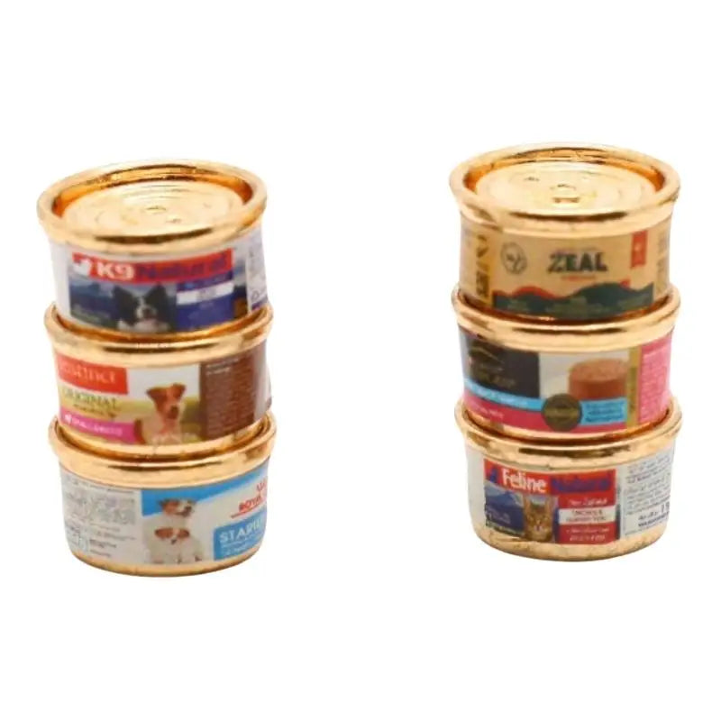 1/5Pcs Pretend Play Toys 1/12 Dollhouse Simulation Cat/Dog Can Mini Pet Food Toy Dolls House