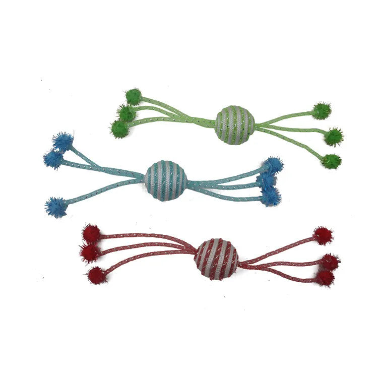Cat Toy Self Hi Cats Sticks Cat Toys Interactive Ropes Ball Toys for Pet Dogs Teasing Bite-resistant Wool Ball Gatos Accesorios