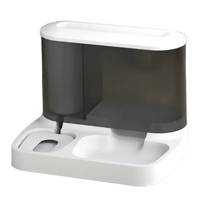 2 in 1 Pet Automatic Feeder & Water Fountain Large Visible Food Storage Auto Food Dispenser for Dogs Cats