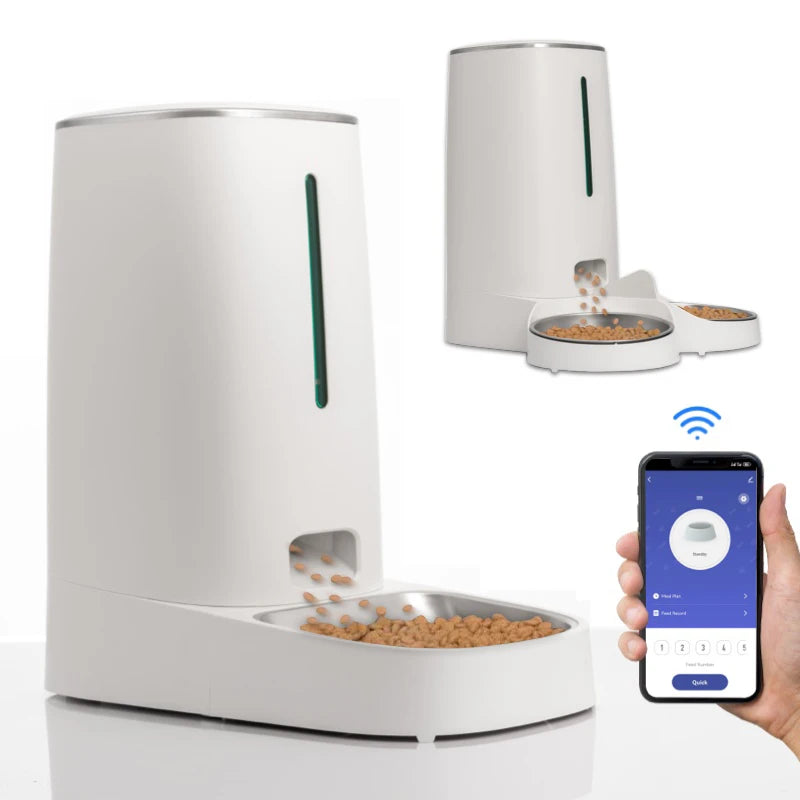 4L Automatic Pet Feeder for1/2Cats,WiFi Smart Feed Automatic Pet Feeder for Cats& Dogs,Timed Pet Food Dispenser with APP Control